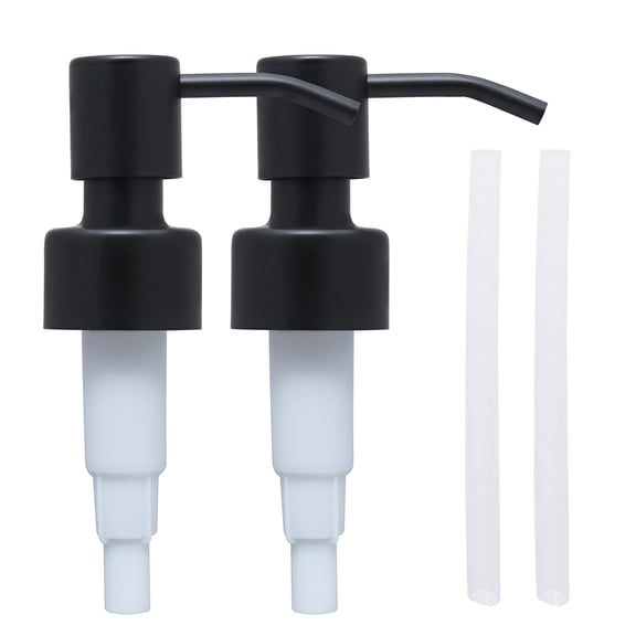 Stainless Steel Soap and Lotion Dispenser Pumps, Replacement for Your Bottles (Brushed Nickel, 2 Pack)