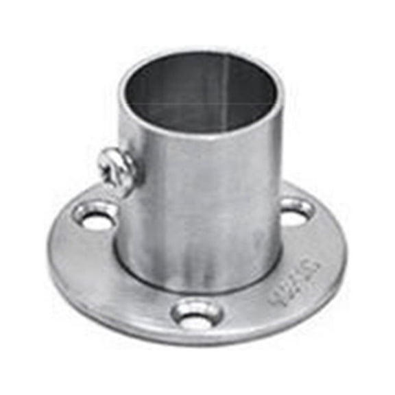 Stainless Steel Socket Flange Rod Holder Wall Mount Pipe Bracket for Closet Wardrobe Shower Curtain )