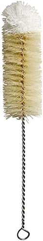 Stainless Steel Soda Bottle Cleaning Brush in Natural Boar Bristle Wool Tip Long Handle, Flexible Bendable Thick Wire Cleaner for Narrow Neck Water Baby Bottles Straw Pipe Tube Flask (Big)