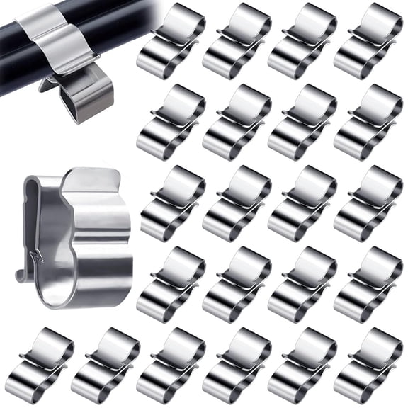 Stainless Steel Solar Cable Clip Photovoltaic Cable Clips Trailer Frame Wire Clamps PV Cable Clamp for Boat Trailer 30Pcs, Silver