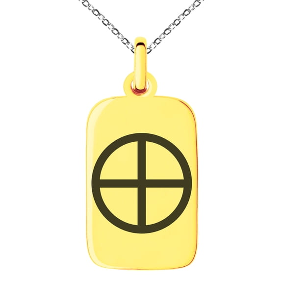 Tioneer Stainless Steel Solar System Planetary Earth Engraved Small Rectangle Dog Tag Charm Pendant Necklace