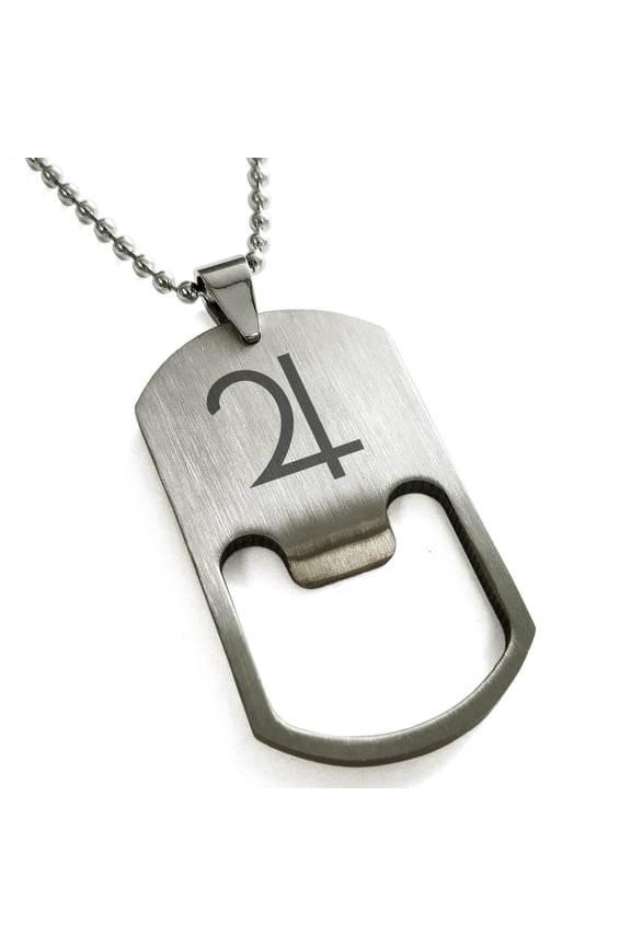 Stainless Steel Solar System Planetary Jupiter Engraved Bottle Opener Dog Tag Pendant Necklace