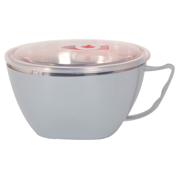 Stainless Steel Soup Bowl/Ramen Bowl with Lid and Handle - Insulated Heat Resistant Noodle Bowl for Microwave & Outdoor Use,Microwave & Dishwasher Safe Rice Bowls for Kitchen, 1Pc(Blue,5.9x3.3x3.1")