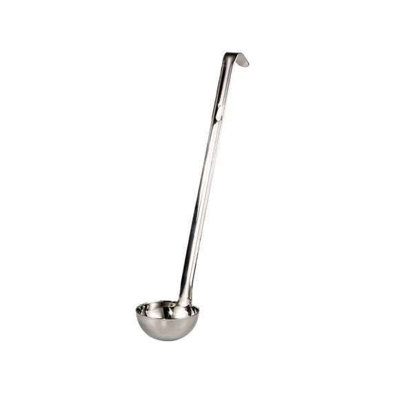 Stainless Steel Soup Ladle with 9.8 Inch Long Handle and Hook End, Cooking Ladle for Serving Soup Sauce Stew, Kitchen Cooking Utensil Tableware and Home Cooking Accessories -1 Pcs
