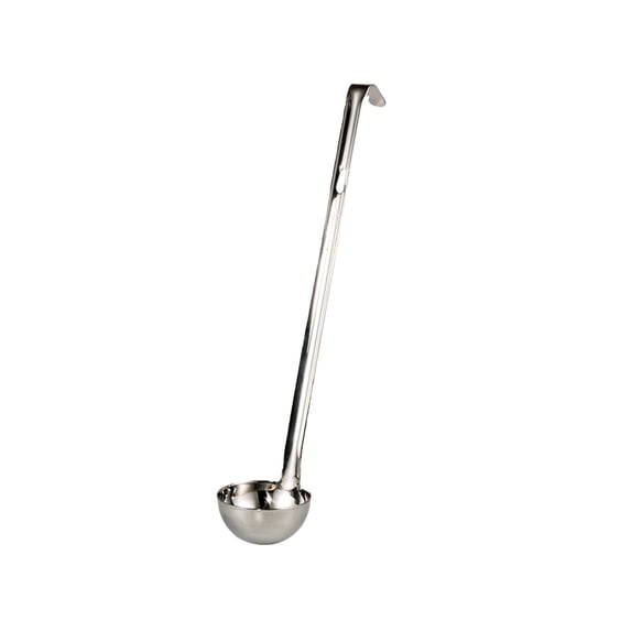 Stainless Steel Soup Ladle with 9.8 Inch Long Handle and Hook End, Cooking Ladle for Serving Soup Sauce Stew, Kitchen Cooking Utensil Tableware and Home Cooking Accessories -1 Pcs