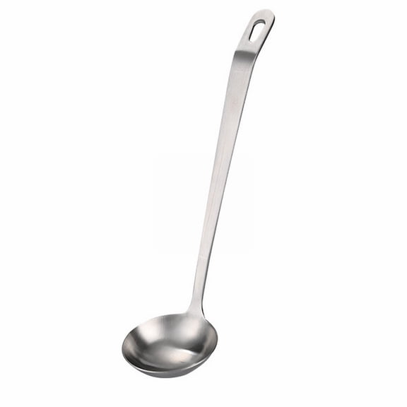 Stainless Steel Soup Ladle, Large-Capacity Ladle with Long Ergonomic Handle for Cooking Stirring Serving, Heat-Resistant Rust-Proof Cooking Spoon for Soup, Stew, Broth & Sauce,Sliver1