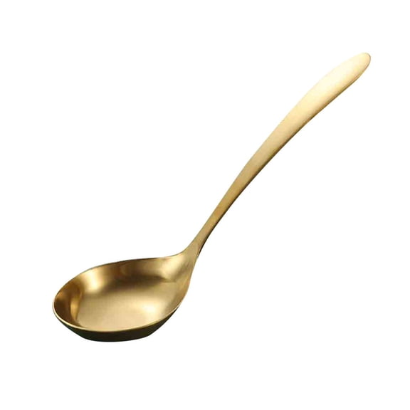 Stainless Steel Soup Ladle Spoon, Clearance, One Piece Design Restaurant Kitchen Cooking Flatware for Serving Soup Gold Tone
