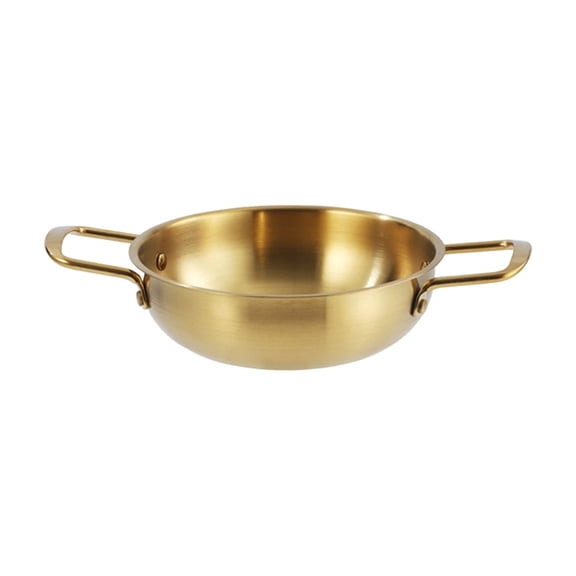 Stainless Steel Soup Pot, Korean Ramen Pot, Stainless Steel Pot, 11inGold, Induction Ready, Cooking Vessel, Kitchenware, Double Handle, 1 Pc