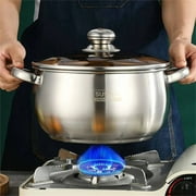 Stainless Steel Soup Pot with Lid 9.4 Inch, Heavy Duty Double Handles, Large Capacity Dutch Oven for Cooking, Boiling, Stewing   Durable, Induction Compatible, Rust-Proof Stock Pot for Family Meals
