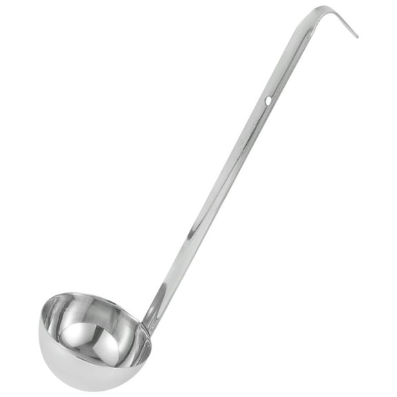 Stainless Steel Soup Spoon Long Handle Ladle Hook Type Sauces Ladle Soup Serving Spoon 90ml
