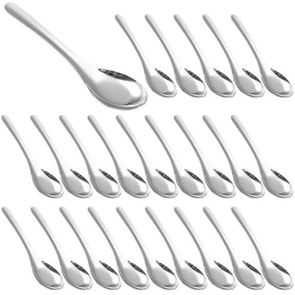 Stainless Steel Soup Spoons, 24 Pcs Quality and Corrosion-Resistant, 1.0 mm Oval Flat Bottom Design, Mirror Polished, Space-Saving Stackable, Ideal for Gatherings and Everyday Use