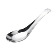 Stainless Steel Soup Spoons, Mirror Polished Chinese Asian Style Dinner Spoons, Multi Purpose Table Eating Utensils for Bouillon, Dessert, Cereal, Thai, Miso and Ramen Noodle Soups