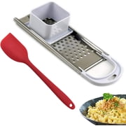 Stainless Steel Spaetzle Maker Noodle Dumpling Maker with Safety Pusher, Includes Silicone Spatula