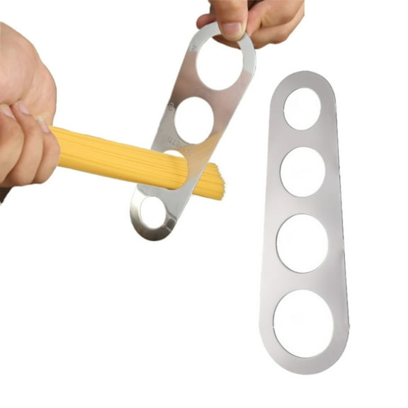 Stainless Steel Spaghetti Measurer, Pasta Portion Tool with 4 Measuring Holes, Quick Kitchen Cooking Tool for Perfect Servings (1-4 People), Dishwasher Safe