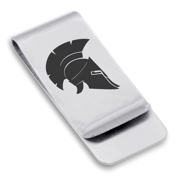 Stainless Steel Spartan Warrior Champion Classic Slim Money Clip Credit Card Holder