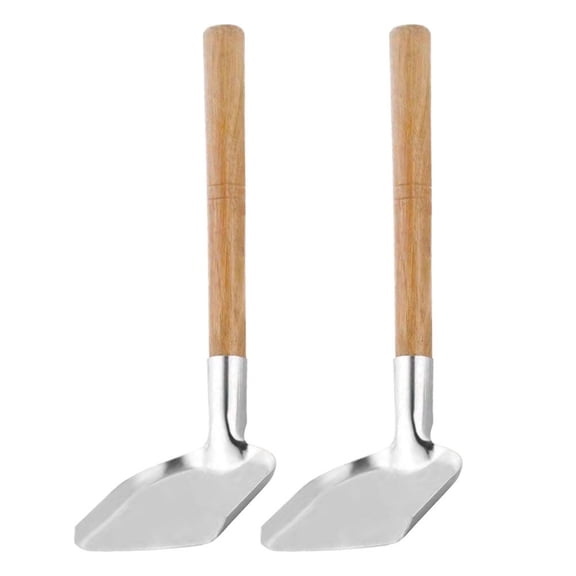 KALLORY Stainless Steel Cooking Turner Set 2 Pieces Metal Spatulas Lightweight for Home Kitchen Use