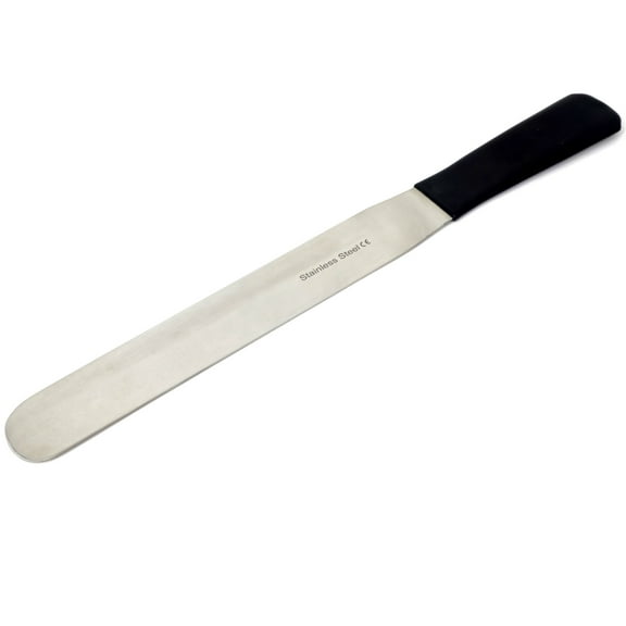 Stainless Steel Spatula Baker's Knife Mixing Spreading Tool, 12" Polished Blade, Vinyl Comfort Grip