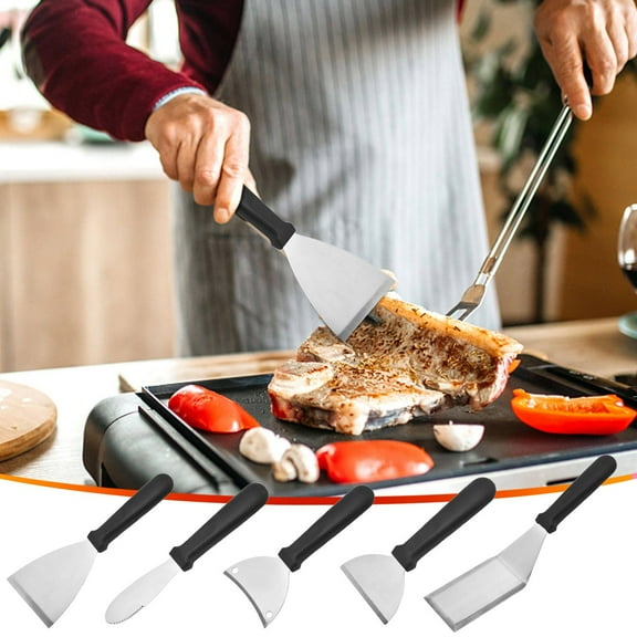 Stainless Steel Spatula, Multi-tool Bbq Shovel with 5-piece Set for Grilling, Non-stick & Dishwasher Safe for Easy Cleaning, Ideal for Outdoor Cooking, Camping, and Picnics,Vsgery