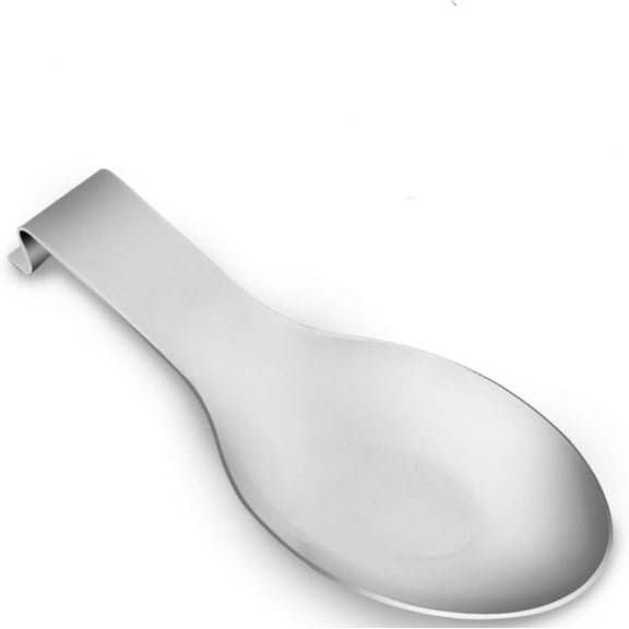 Stainless Steel Spatula Rest for Kitchen Stove Top, Solid Construction & Smooth Edge, Multi-purpose Large Size Holder with Tail Hook for Easy Storage, Heavy Duty & Dishwasher Safe