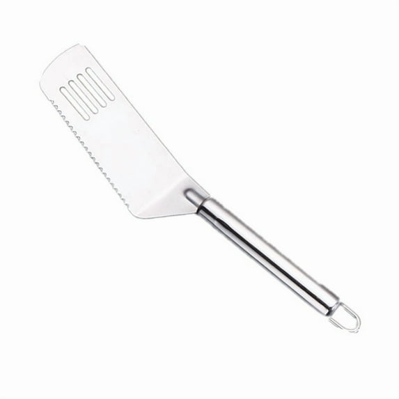 Stainless Steel Spatula, Slotted Turner, Metal Kitchen Tool, Non-stick, for Baking Cookies, Flipping Pizza, Cooking, 9.8-in, 1 Pc, by IHXORA