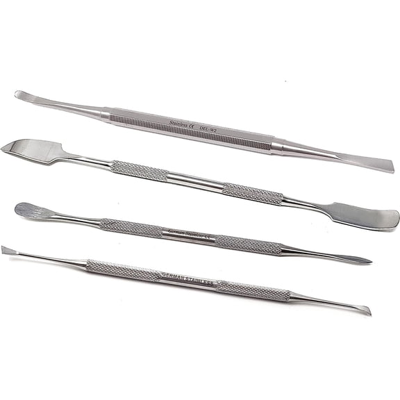 Stainless Steel Spatula Wax & Clay Sculpting Tool Carver Set, Carving Pottery Tools - Sculpture Shaper Polymer Modeling Tools for Clay, Pottery, Ceramics Artwork & Holiday Crafts (4PCS)