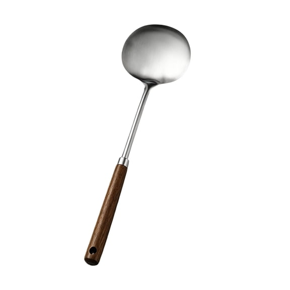 Stainless Steel Spatula, Wood Handle Grip Long Turner with Non Slip Design for Kitchen Cook Task and Restaurant Food Preparation Dining Utility Tool Counter Gear 3.46x12.12in