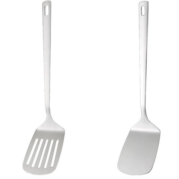 Stainless Steel Spatulas,Happon 2 Pack Metal Spatulas Turner for Cooking, Kitchen Spatulas for Nonstick Cookware, Barbecue Spatulas, Dishwasher Safe, Easy to Clean