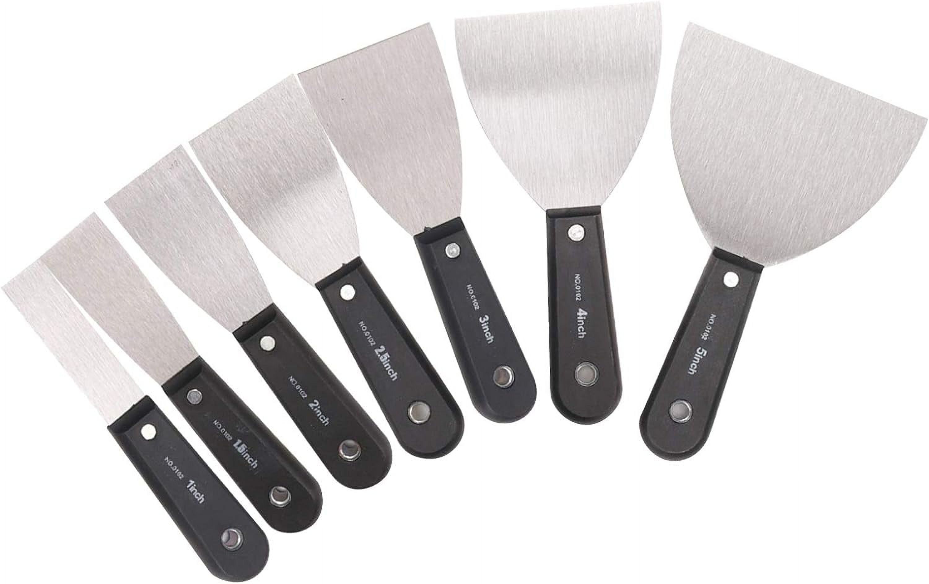Stainless Steel Spatulas Putty Knife Set of 7 Scrapers and Putty Knives