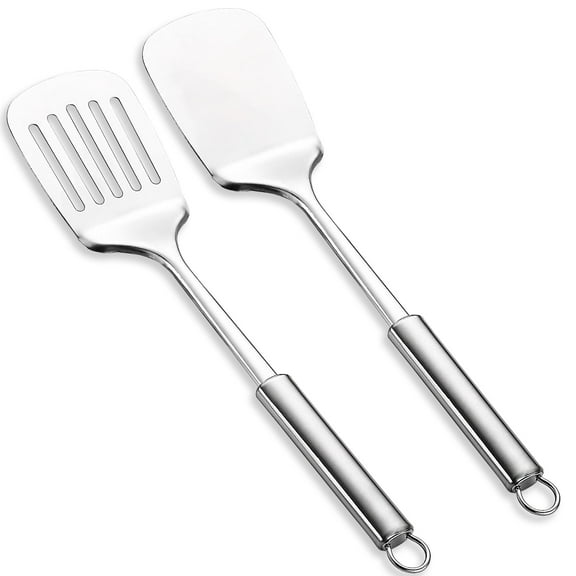 Stainless Steel Spatulas Set,Heavy Duty Sturdy Kitchen Spatula Ideal Cookware for Fish,Eggs,Pancakes