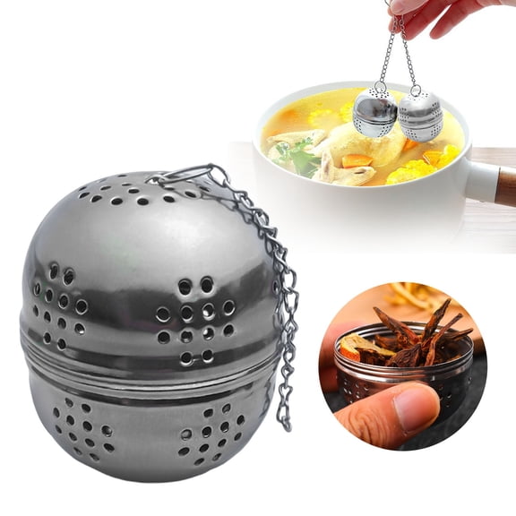 Stainless Steel Spice Ball for Cooking – Tea Infuser & Spice Strainer with Long Chain Hook for Brewing Tea, Soup Seasonings, and Spices,spice ball,tea ball