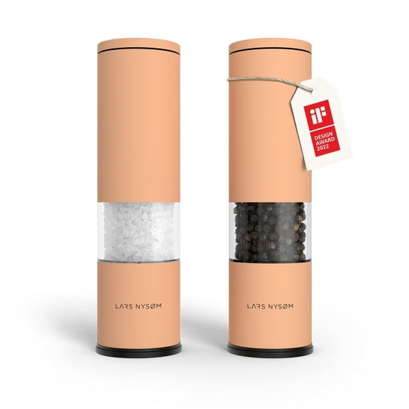 LARS NYSØM Design Spice Mills Set Manual with Adjustable Ceramic Grinder - Creamy Peach