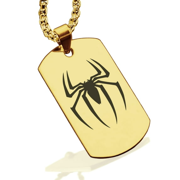Stainless Steel Spider-Man Dog Tag Pendant Necklace