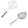 thumbnail image 1 of Stainless Steel Spider Strainer and Fine Mesh Strainers Set, Stainless Steel Sifters, Metal Strainer Set, Stainless Steel Strainer Ladle Stainless Steel Wire Skimmer Spoon with Handle (2Pcs), 1 of 8