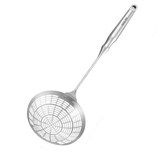 Stainless Steel Spider Strainer Skimmer, Multipurpose Slotted Spoon with Fine Mesh, Kitchen Tool for Frying, Straining Pasta, and Skimming Soups, Durable Ladle for Deep Pots and Cooking