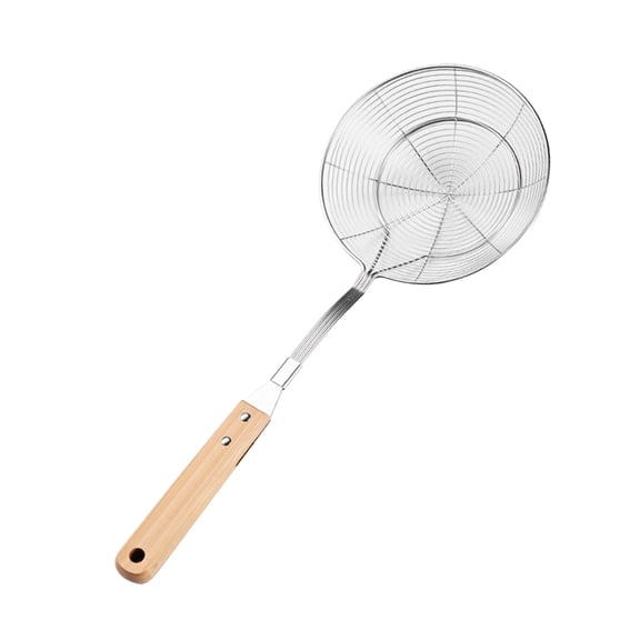 Stainless Steel Spiders Strainer Skimmer Heat Resistant Spoon with Wood Handle for Frying and Cooking Kitchen Utensils