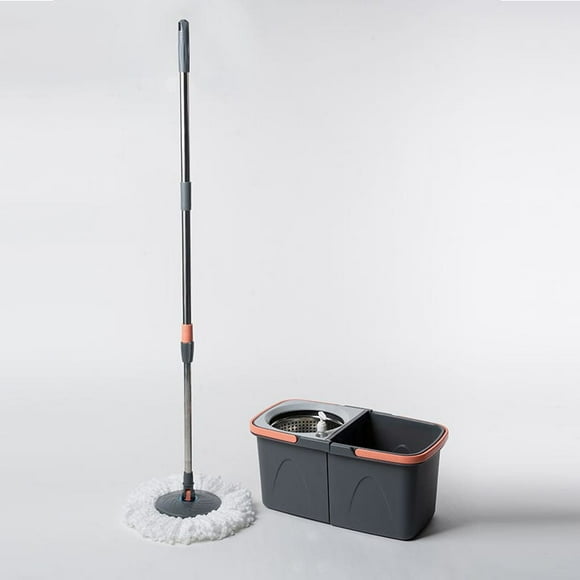 Stainless Steel Spin Mop and Dual-Bucket Set