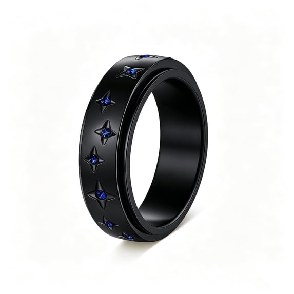 Stainless Steel Spinner Ring Anxiety Rings Fidget Ring for Men and Women Constellation Styling Size 6