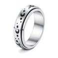 thumbnail image 1 of Stainless Steel Spinner Ring With Moon And Stars Design Rotatable Unisex Jewelry For Relaxation And Style Chic, 1 of 11