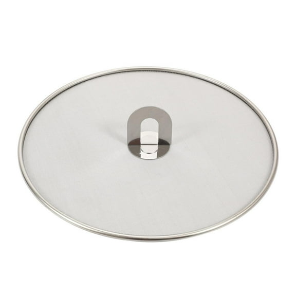 Stainless Steel Splatter Screen 25cm Mesh Design Oil Splash Resist Heat Safe For Pan Frying Cooking Kitchen Protection 1 PC Silver