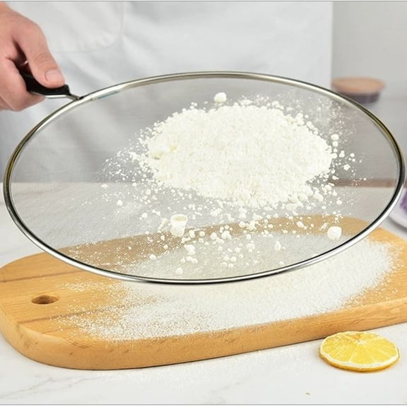 Stainless Steel Splatter Screen for Frying Pan, 25cm Grease Splatter Guard Mesh, Oil Splash Protector for Cooking, Multi-purpose Strainer and Lid, Prevents Hot Oil Burns, 1 Pack, Black, 9.84 Inch