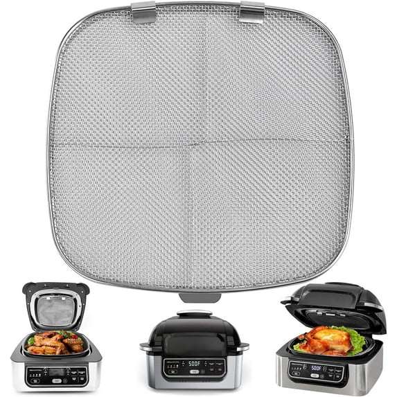 Stainless Steel Splatter Shield for Ninja Foodi AG301, Air Fryer Accessories Replacement Parts Fine Mesh Splatter Screen for Ninja Foodi 5 in1 Indoor Grill Air Fryer AG300,AG300C,AG301C,AG302,AG400