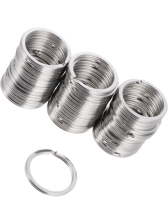 Stainless Steel Split Key Rings and 50pcs for DIY Crafts Keys | Silver Metal Circles for Cards and Bottle Openers, Arts Projects, Graduation Season, Securely Closed Hanging Trinkets