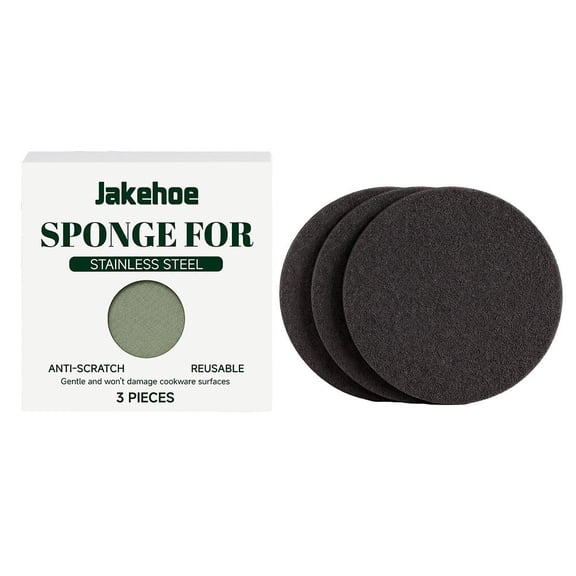 Stainless Steel Sponge for Kitchen Cleaning, 3 Pack Heavy Duty Scrubber for Pots and Pans, Non-Scratch Scouring Pad Removes Burnt-On Stains, Dish Scrubber for Cast Iron Skillet and Sinks