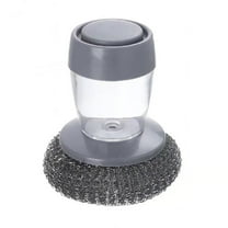 Stainless Steel Sponges Wool Scrubbers, Cleaning Sponges Metal Wire Scourer Heavy Duty Scrubbing Scouring Pad Pot Brush with Soap Dispenser for Kitchen Cleaner Dishes Cooker
