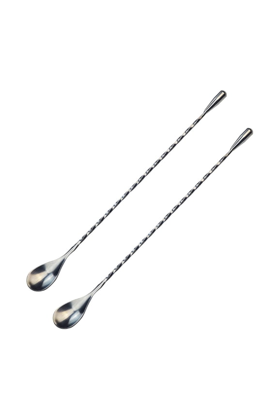 Stainless Steel Spoon with Long Handle, Threaded Water Drop Spoon, Drink Stirrer Mixing Spoon, 7.87 Inch for Coffee, Cocktail, Iced Tea, Bar Use, Mirror Finish and Rust-Resistant,Silver
