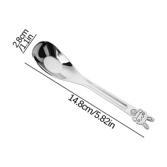 Stainless Steel Spoon Thickened Meal Spoon With Cute Fortune Figure End Household Coffee Spoon Tea Spoon Large Spoon Children'S Meal Spoon Soup Spoon Kitchen Decoration