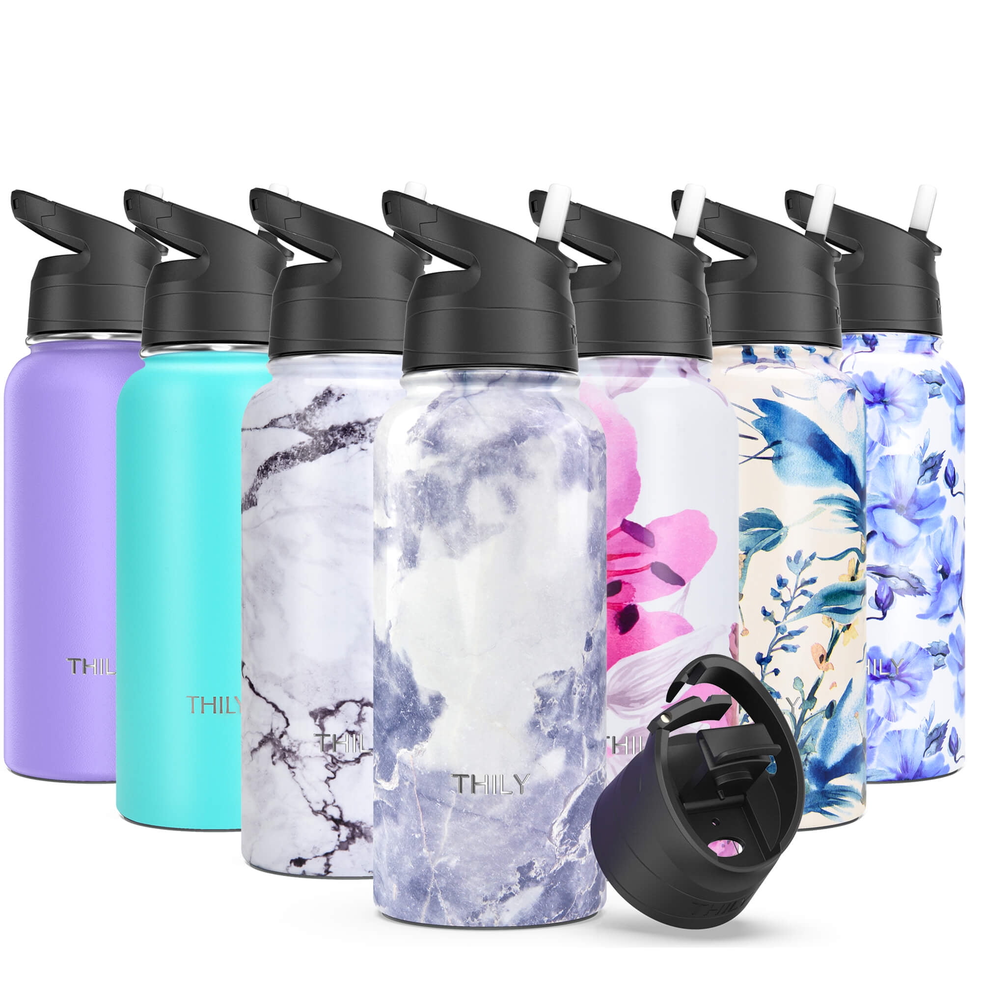Stainless Steel Sports Water Bottle - THILY Vacuum Insulated 32 oz ...