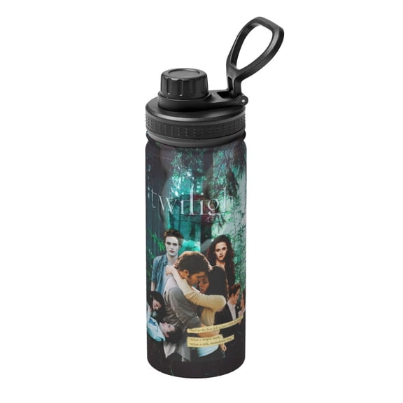 Stainless Steel Sports Water Bottle Twilight Saga Kettle Vacuum Insulated Leak Proof for Gym Travel 18 Oz