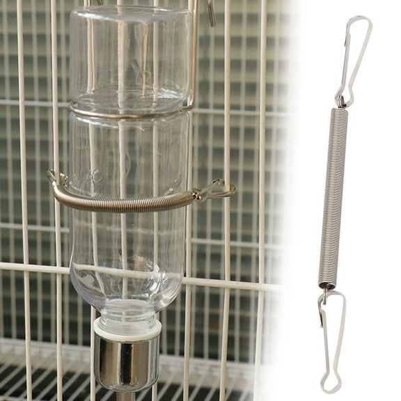 Stainless Steel Spring Bracket Set for Small Animal Cages | 7.8cm Spring | 13cm Total Length | Durable Fixing Accessory | Secure Water Bottle, Bed, Dispenser | 5 Pack | Rabbit Hamster Ferret