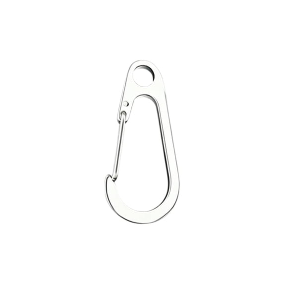 Stainless Steel Spring Clip Keychain - Silver Mini Utility Carabiner Set, Compact Size, Durable Design for Backpacks, Keys & Outdoor EDC Accessory